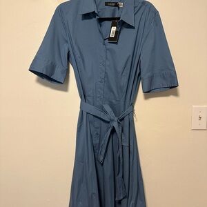 Ralph Lauren midi Belted Shirt Dress NWT